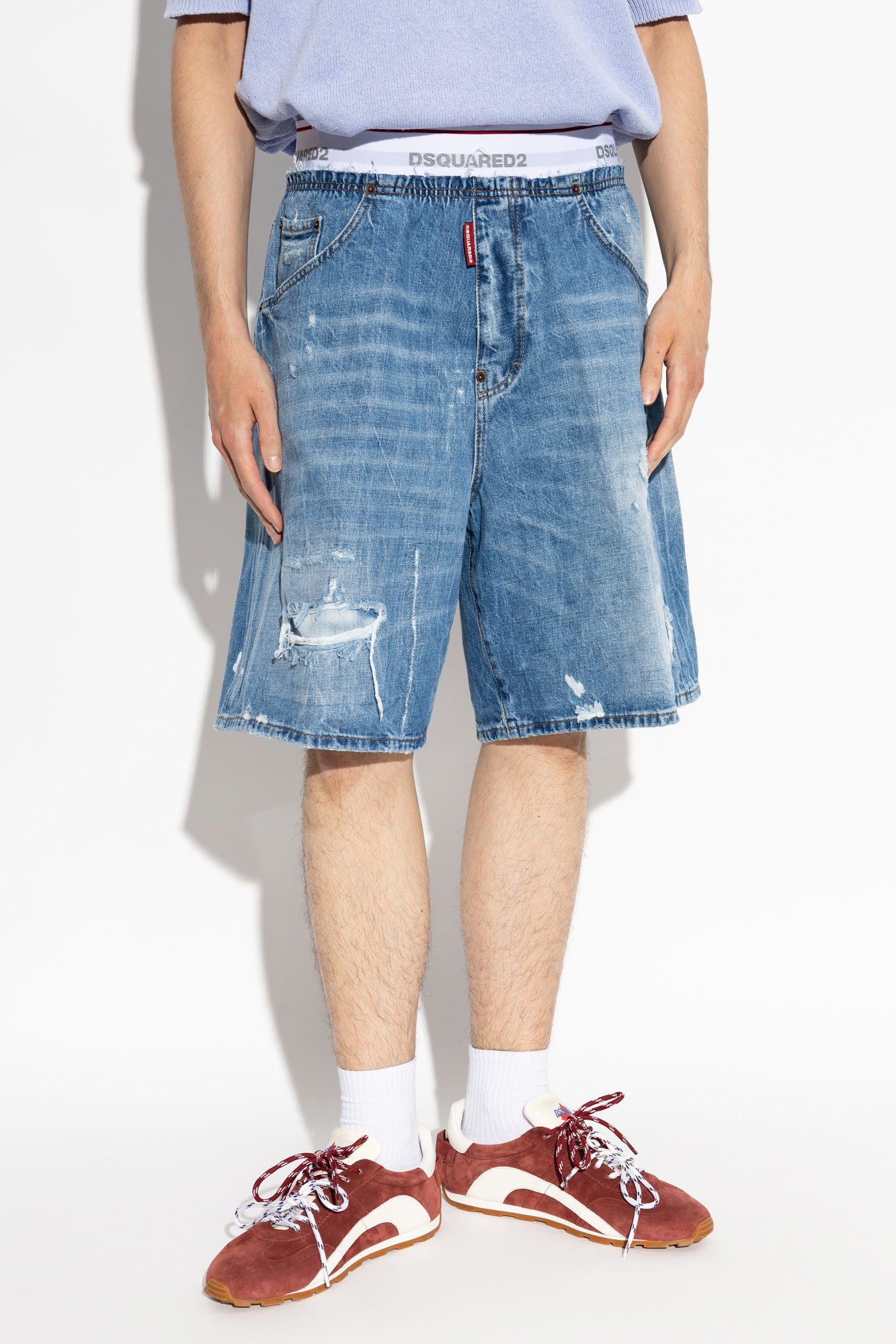 Blue Denim shorts with 'Vintage' effect Dsquared2 - Vitkac